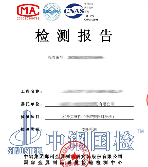 低應(yīng)變樁基完整性檢測(cè)報(bào)告